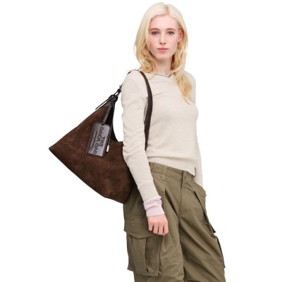 THE BELTED SACK BAG IN SUEDE